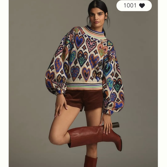 Farm Rio Hearts Sweater - Picture 3 of 4